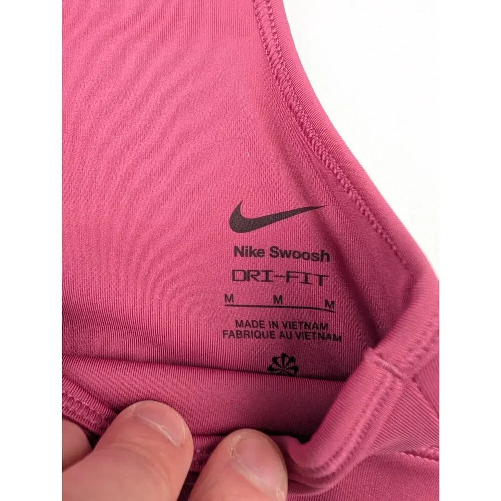 Nike Girl's Medium Pro Dri-Fit Swoosh Sports Bra & Bike Shorts Set - Sweet Beet